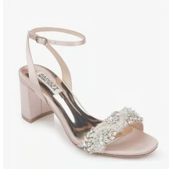 Badgley Mischka Shoes - Badgley Mischka Clara Embellished Strap Evening Shoe Sz 6.5